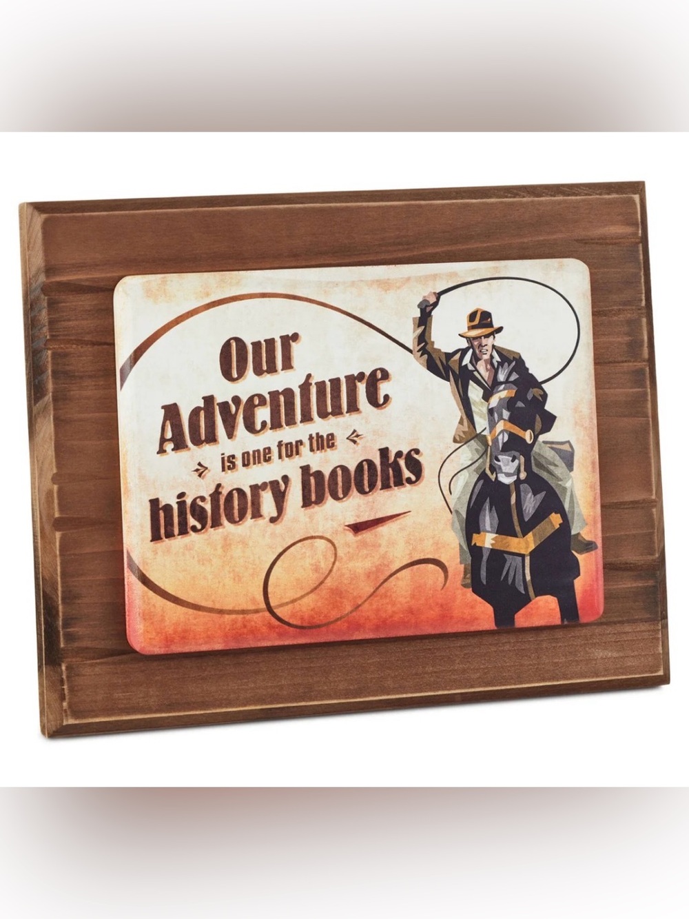 Hallmark Indiana Jones Our Adventure History Books Wood Sign Tabletop Plaque New